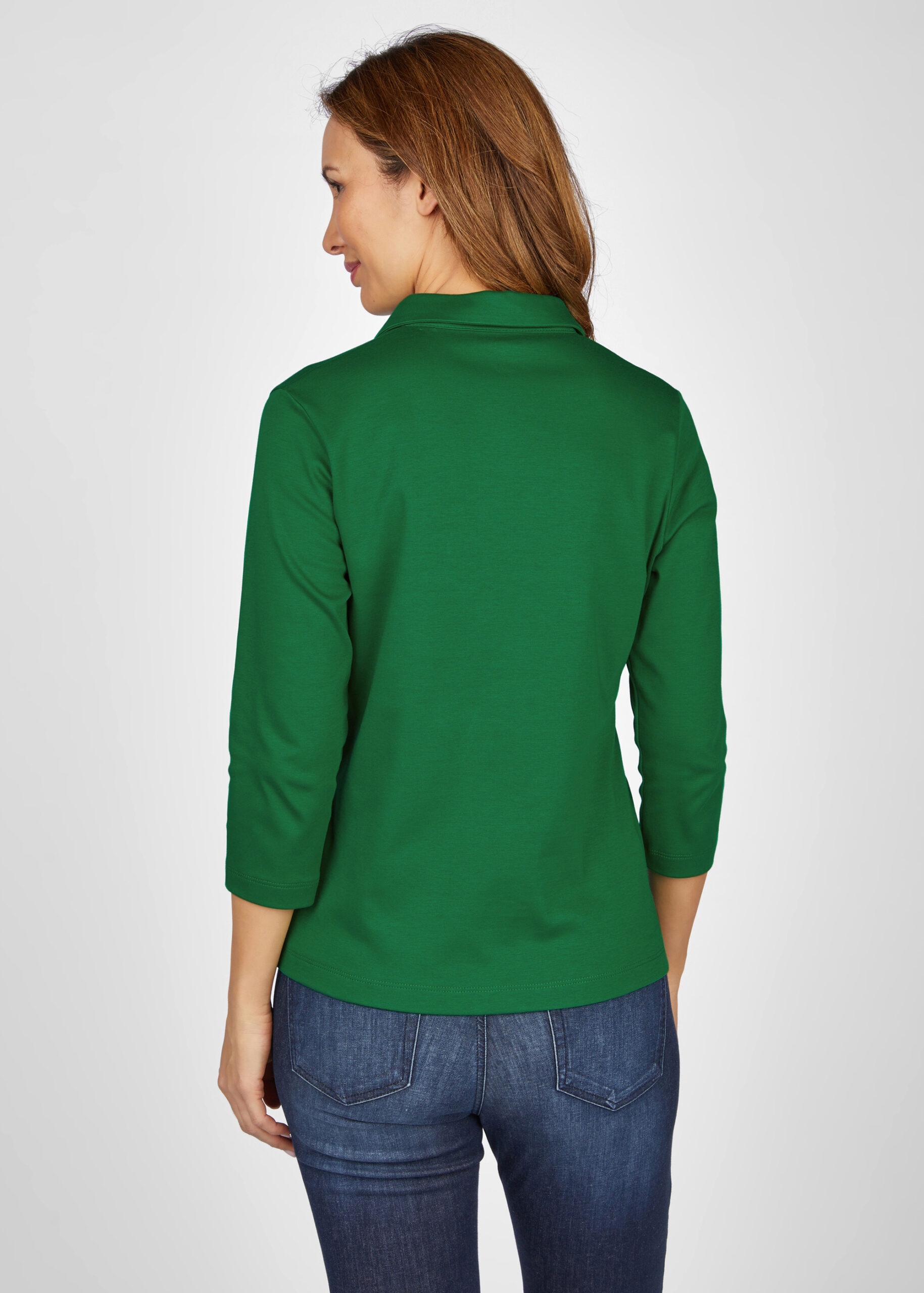 Shirt mit Polokragen und 3/4-Arm – Bild 3
