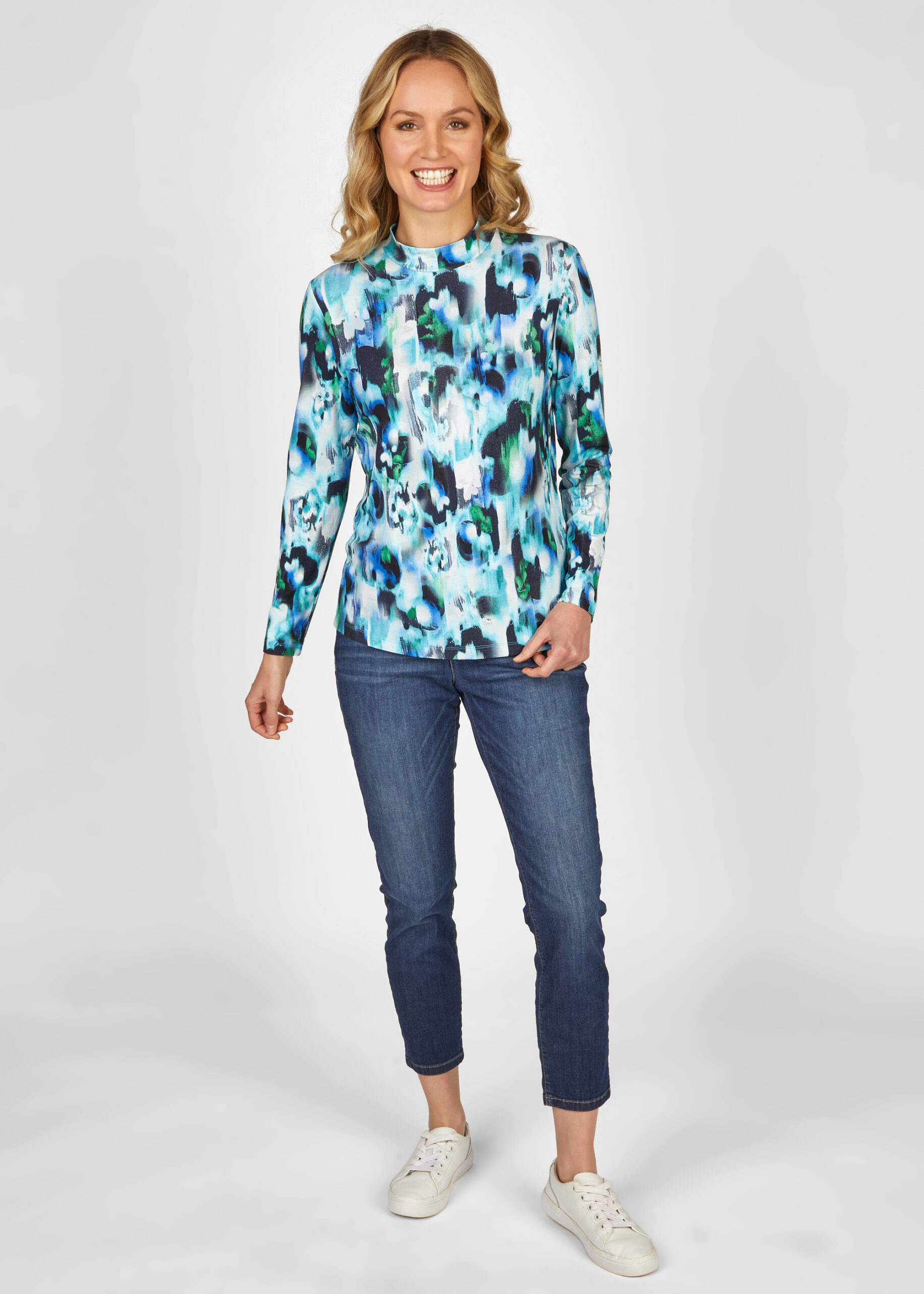 Langarm-Shirt mit Stehkragen – Bild 2