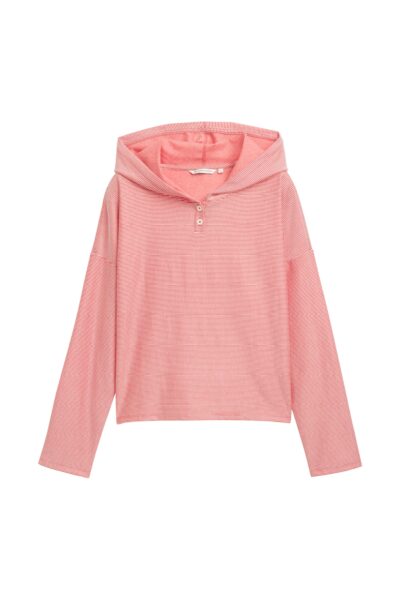 Gestreiftes Langarmshirt mit Kapuze