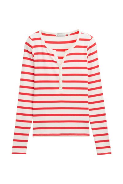 Ripp Henley Langarmshirt
