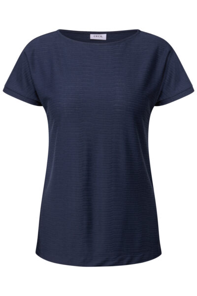 Struktushirt in Unifarbe