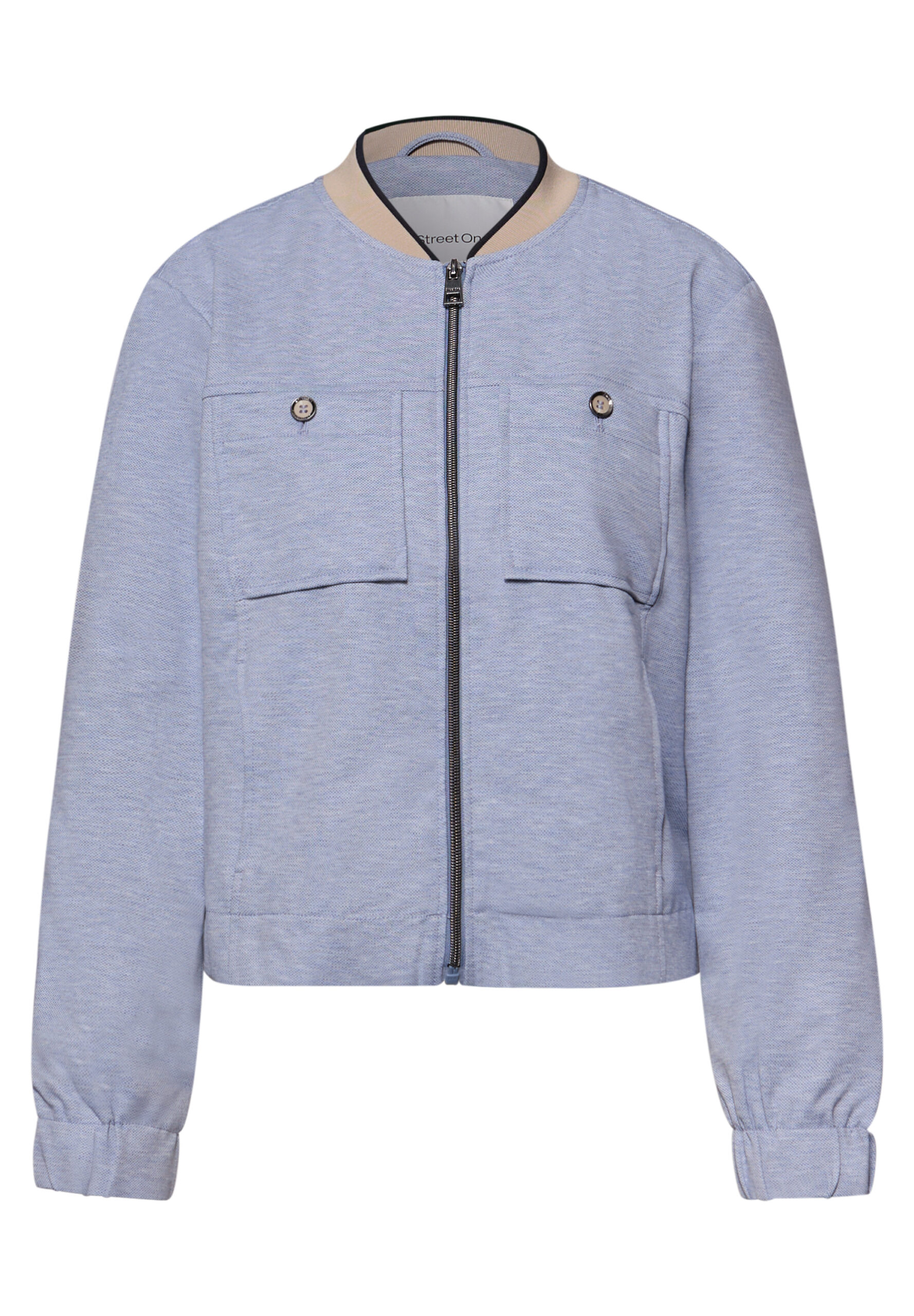 Blouson im Melange-Look mit Zipper