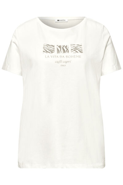 Basic T-Shirt mit Rundhals und Print