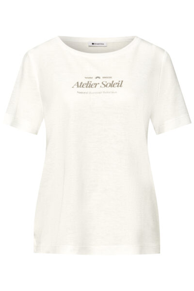T-Shirt mit Rundhals und Wording