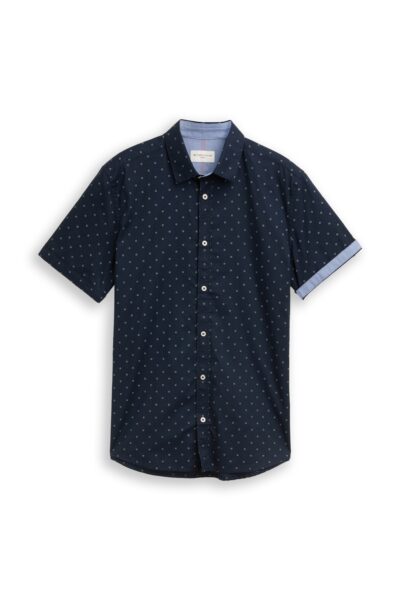 Fitted Kurzarmhemd mit Muster
