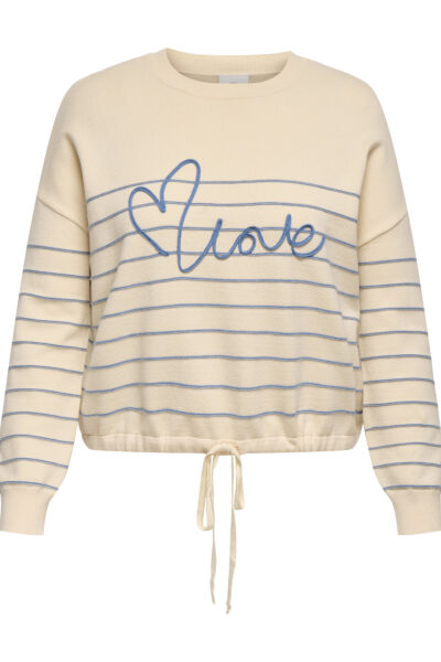 CARSIGNE LS TEXT DETAIL O-NECK KNT