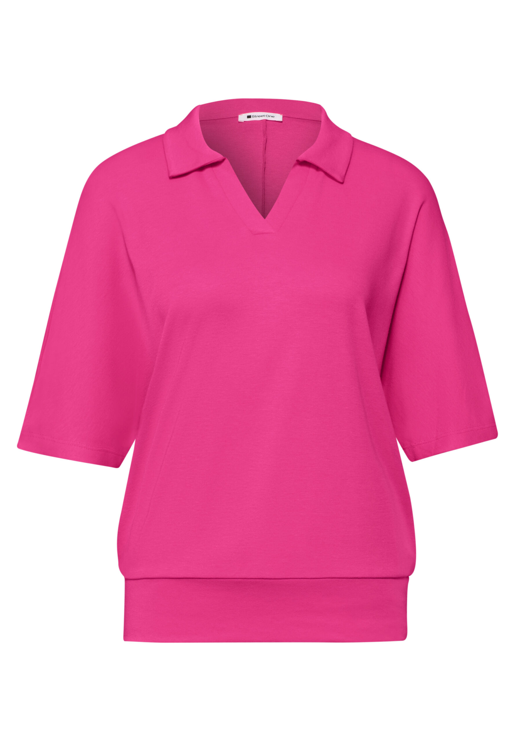 Dropped Shoulder Poloshirt mit Elastikbund