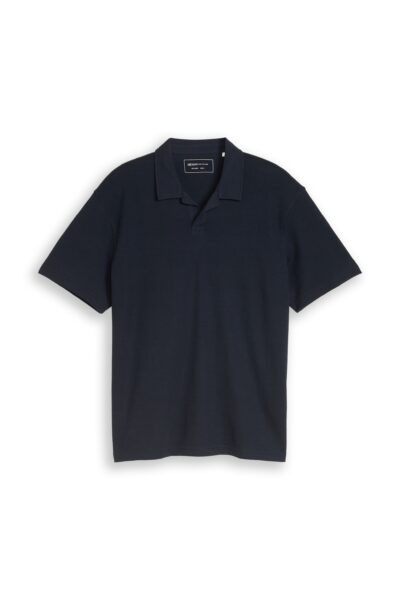 Relaxed Fit Resort Poloshirt mit Waffelstruktur