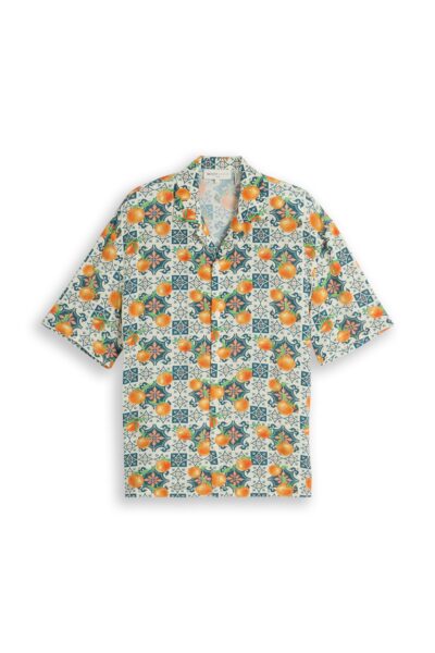 Loose Fit Resort Kurzarmhemd mit Rückenprint