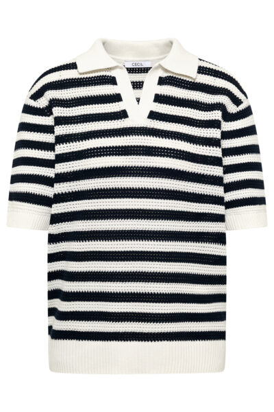 TOS_Mesh Stripe Polo