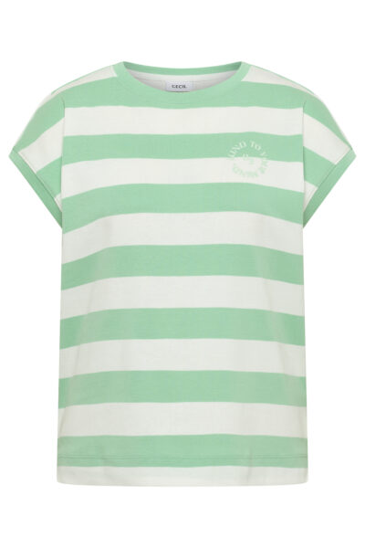 T-Shirt mit Streifen und Printdetail