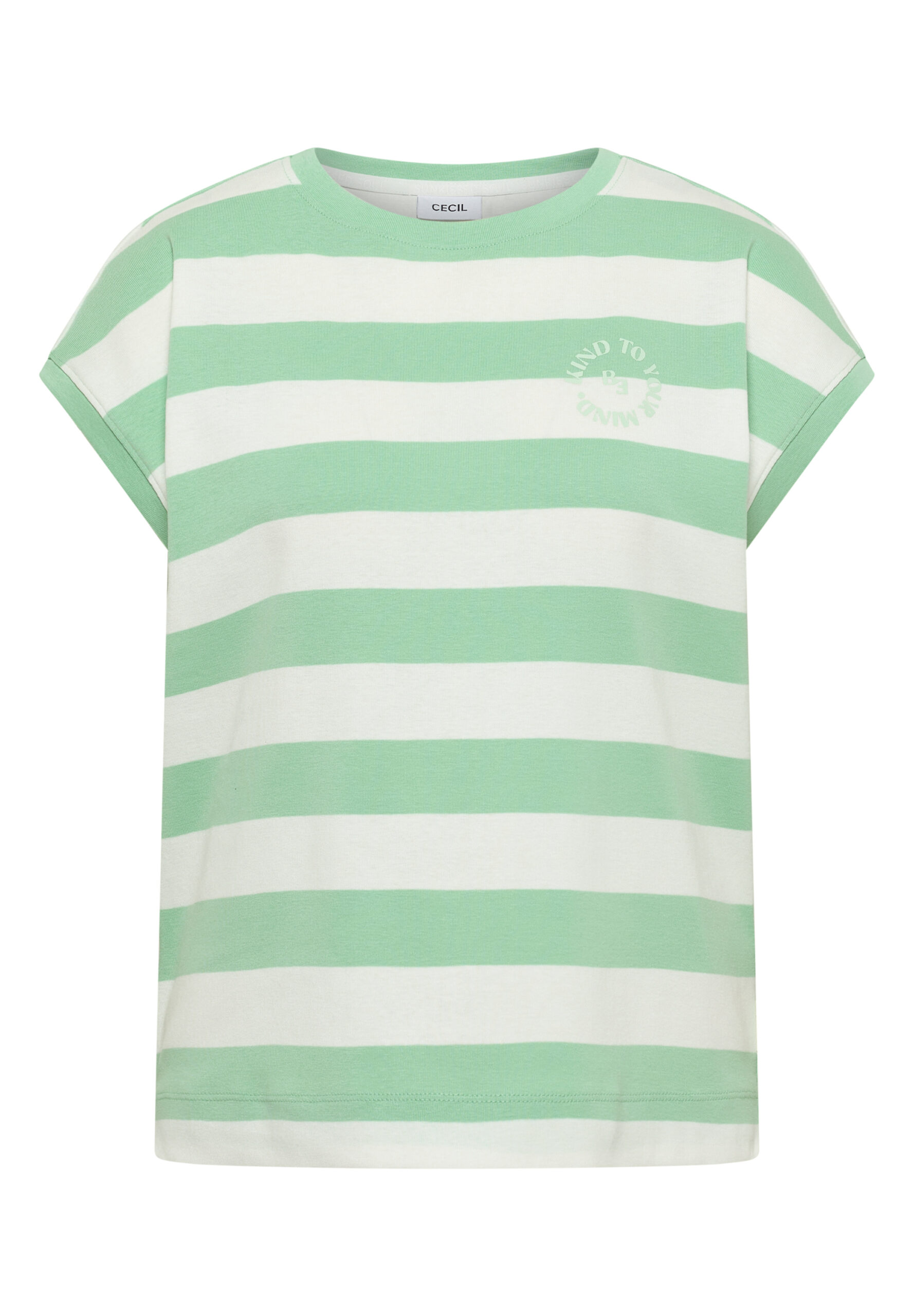 T-Shirt mit Streifen und Printdetail