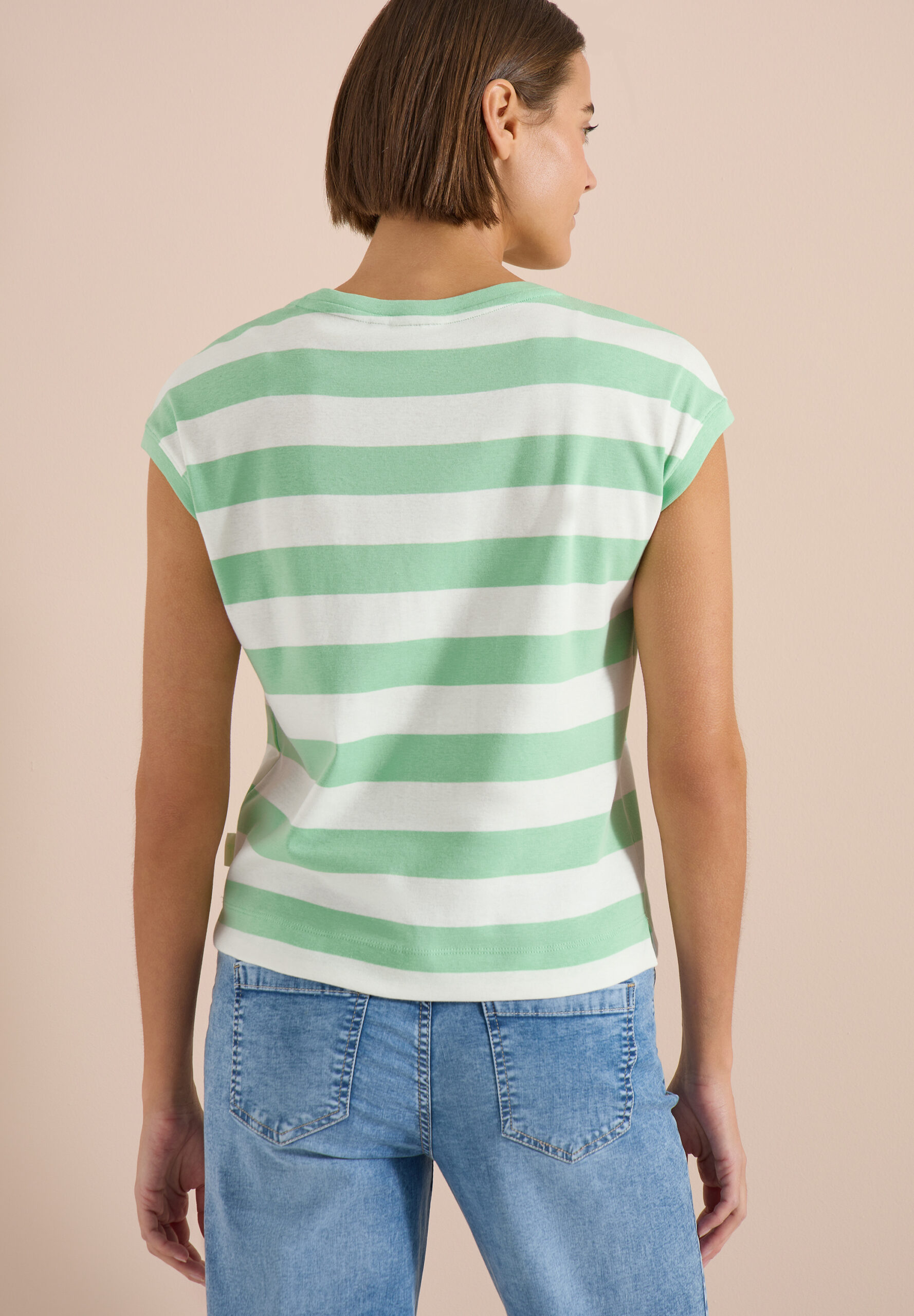 T-Shirt mit Streifen und Printdetail – Bild 4
