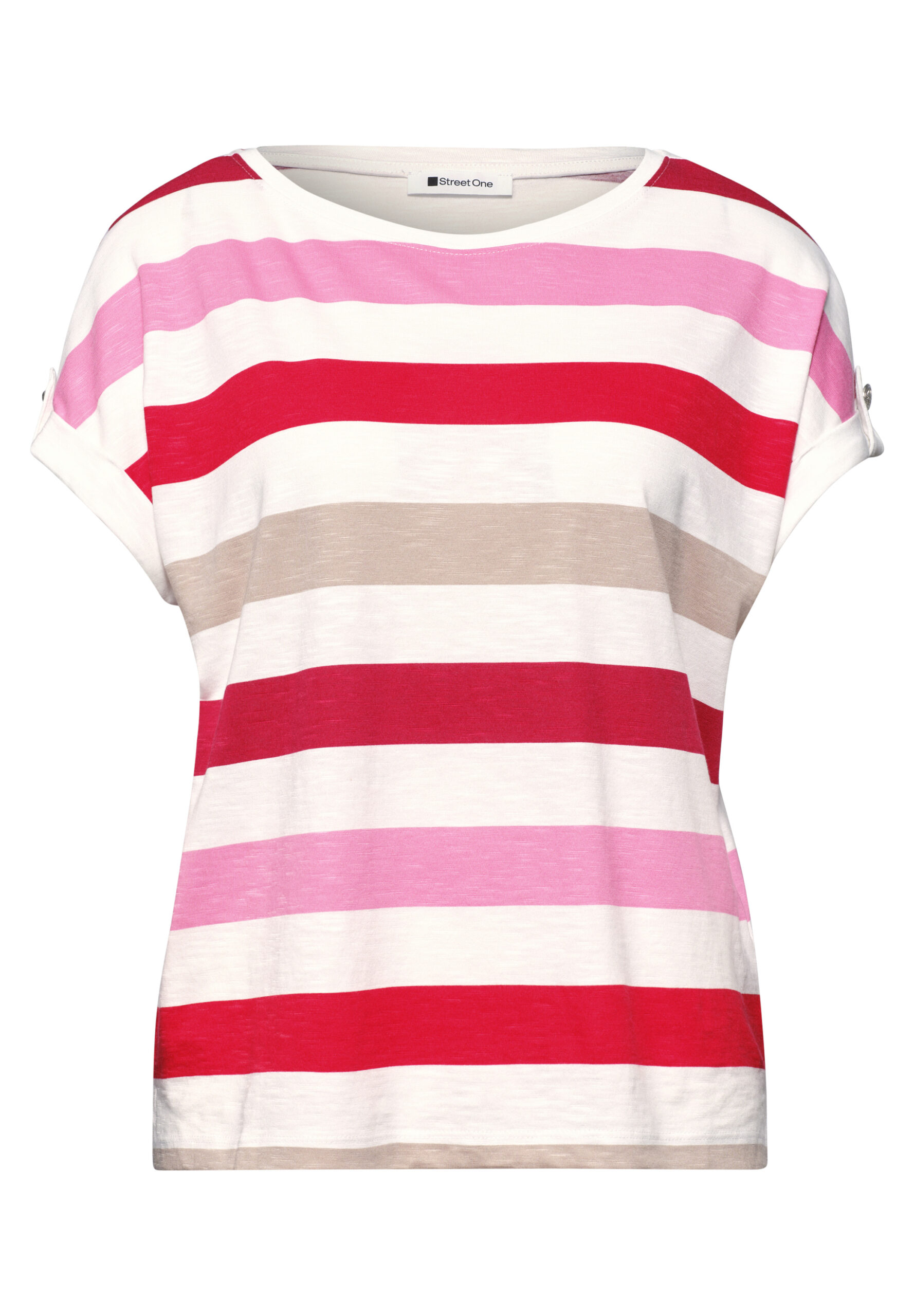 T-Shirt mit Rundhals und Knopfdetails