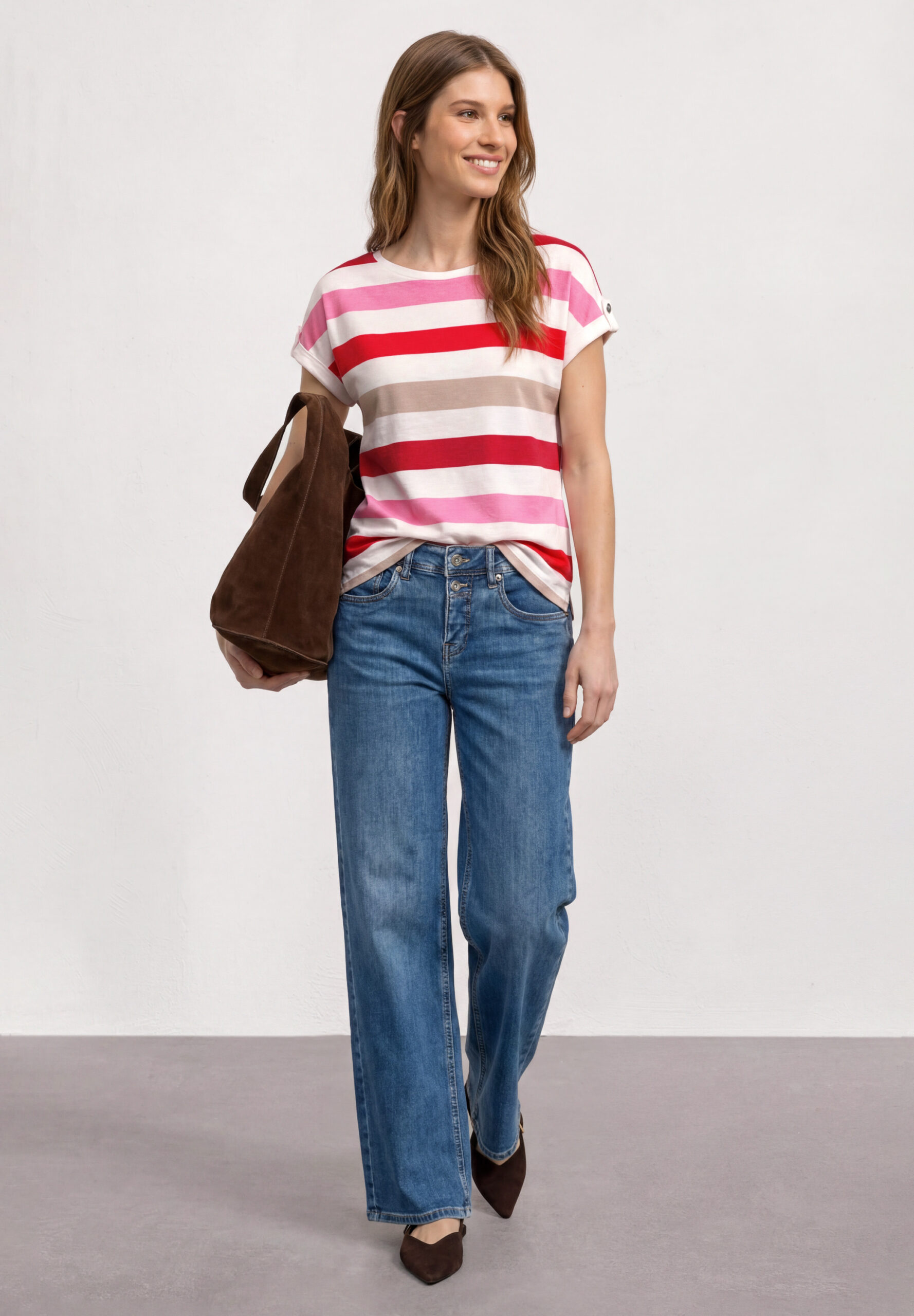 T-Shirt mit Rundhals und Knopfdetails – Bild 2