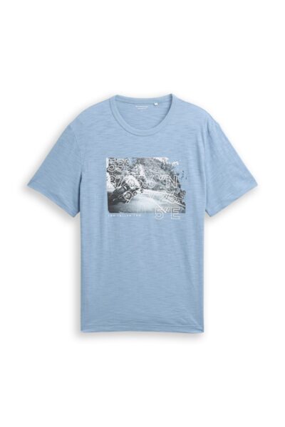 T-Shirt in Melange-Optik mit Fotoprint