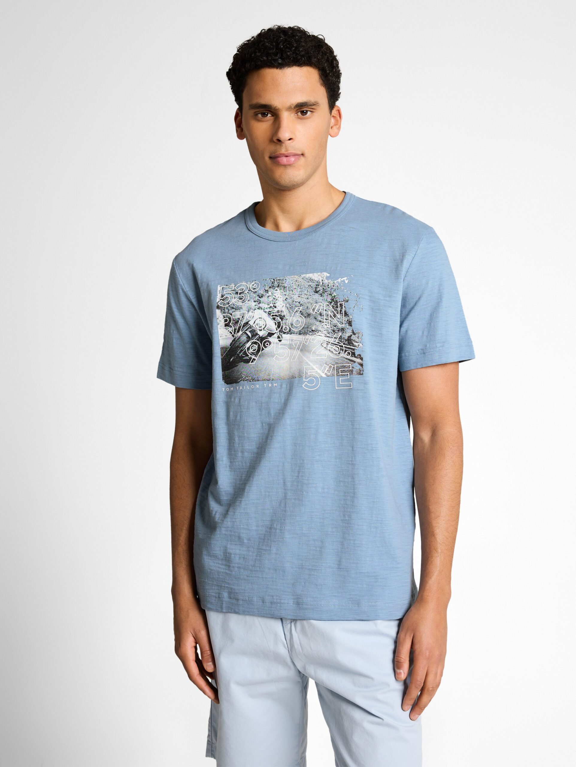T-Shirt in Melange-Optik mit Fotoprint – Bild 2