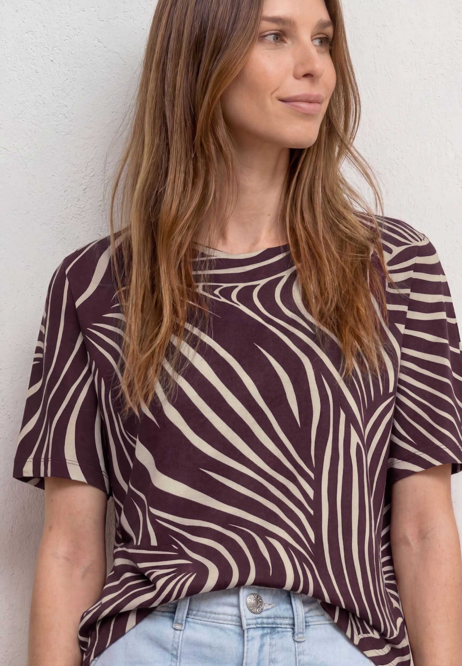 Kurzarm Shirt mit Rundhals und Print – Bild 4