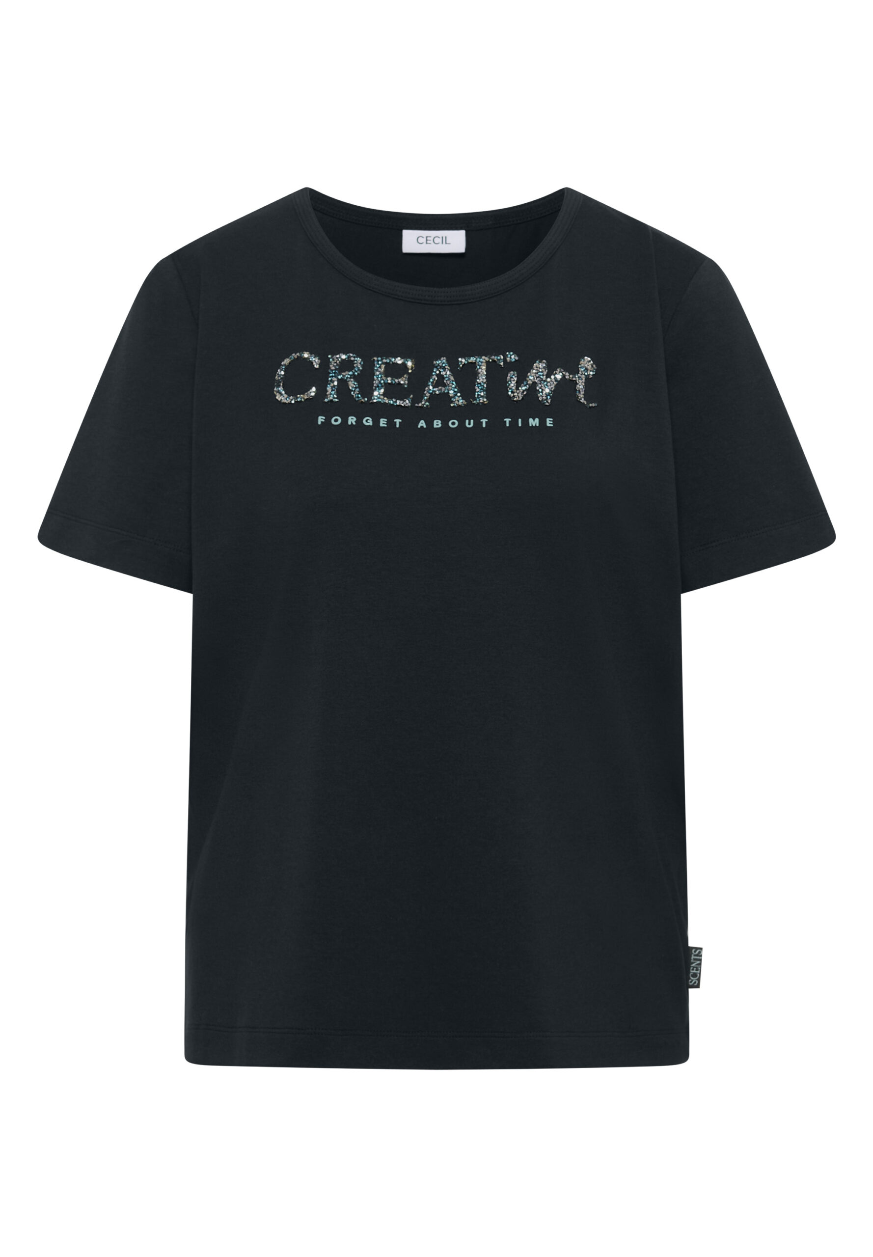 T-Shirt mit Rundhals und Glitzer-Wording – Bild 6