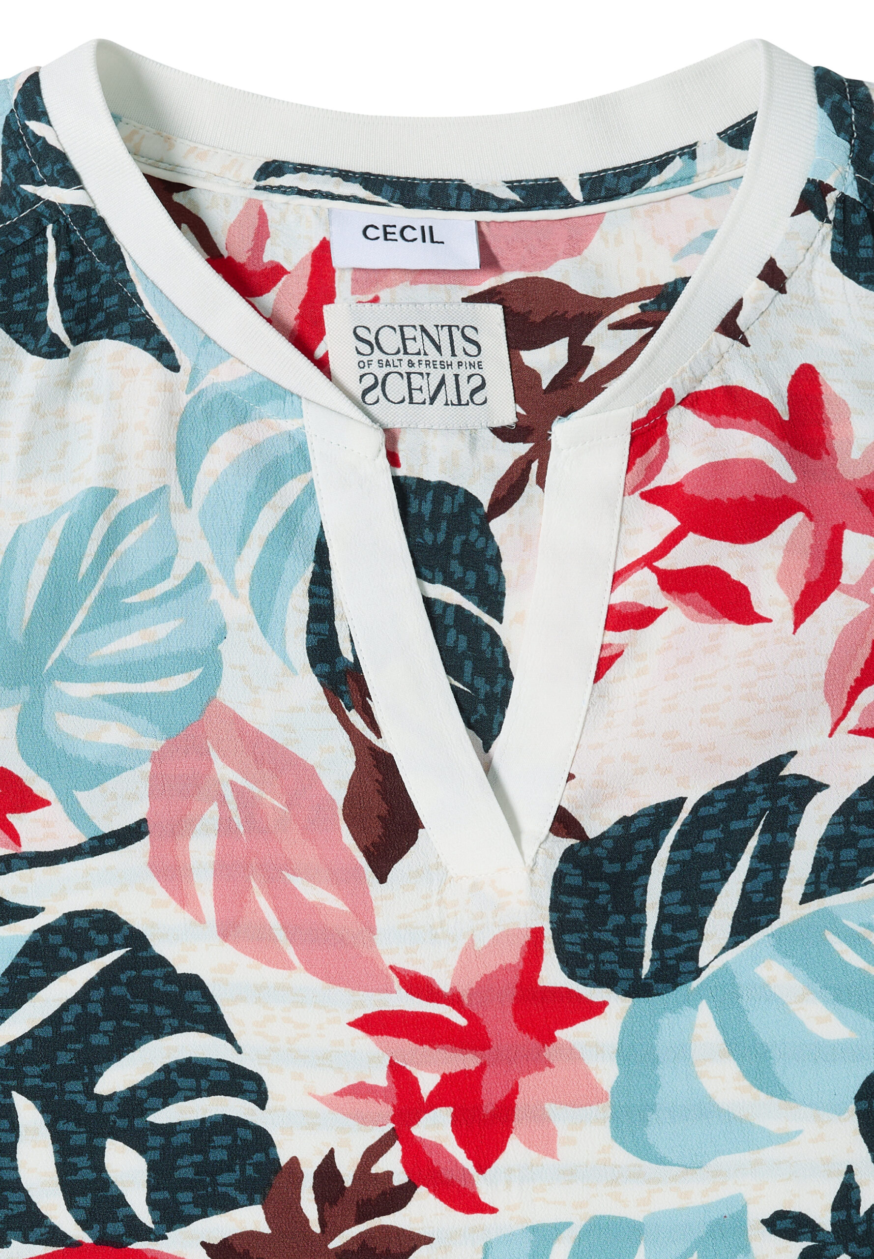 Bluse mit Split Neck und Printmix – Bild 2