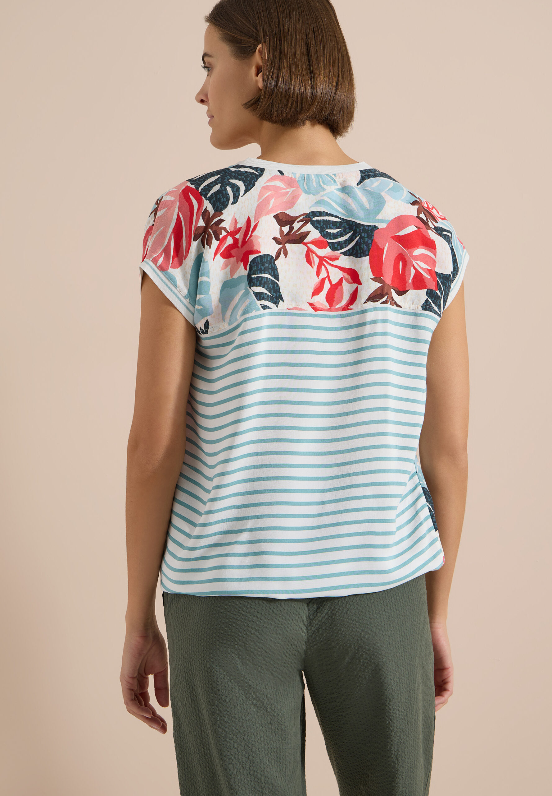Bluse mit Split Neck und Printmix – Bild 4