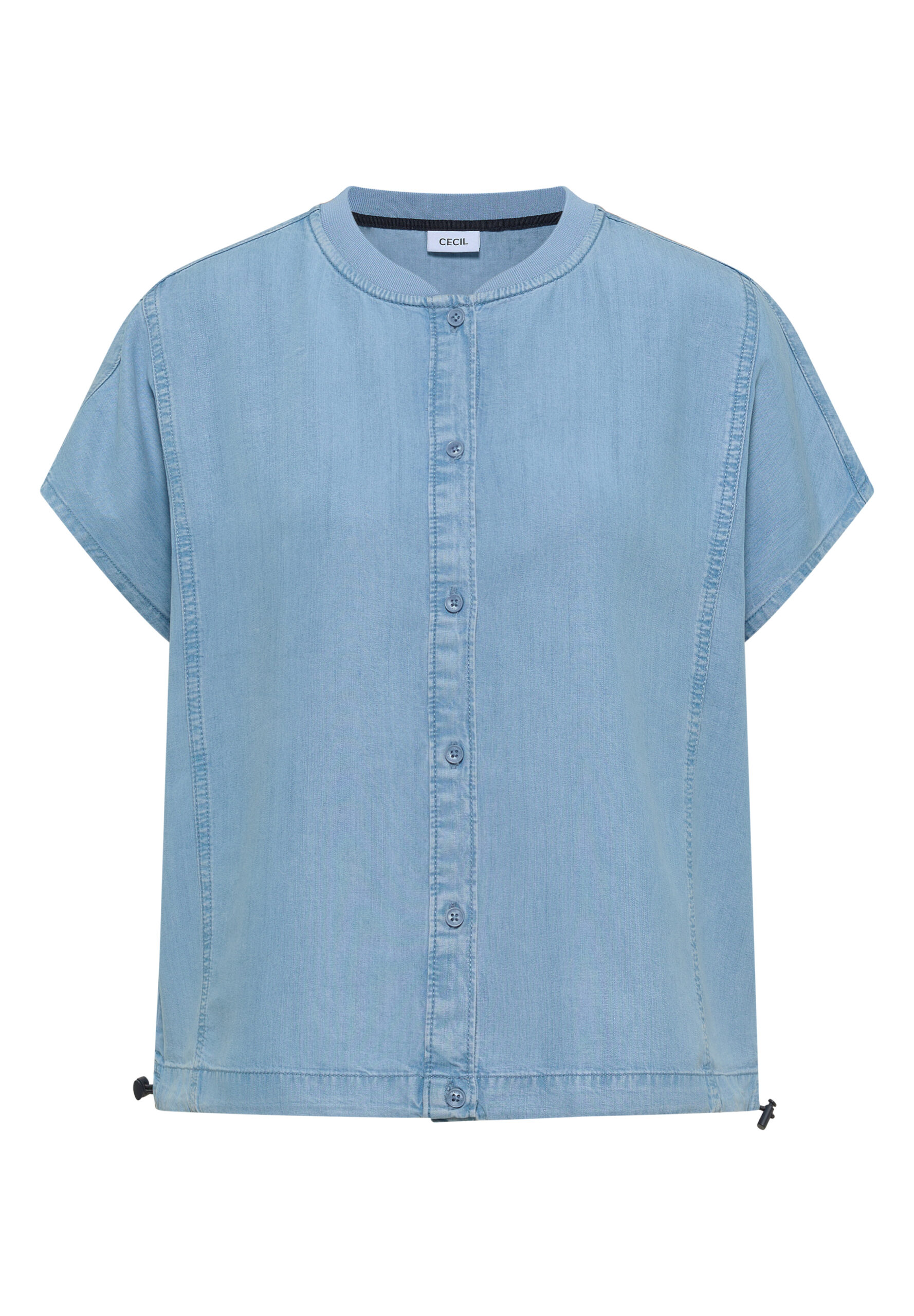 Lyocell-Bluse in Blouson-Optik