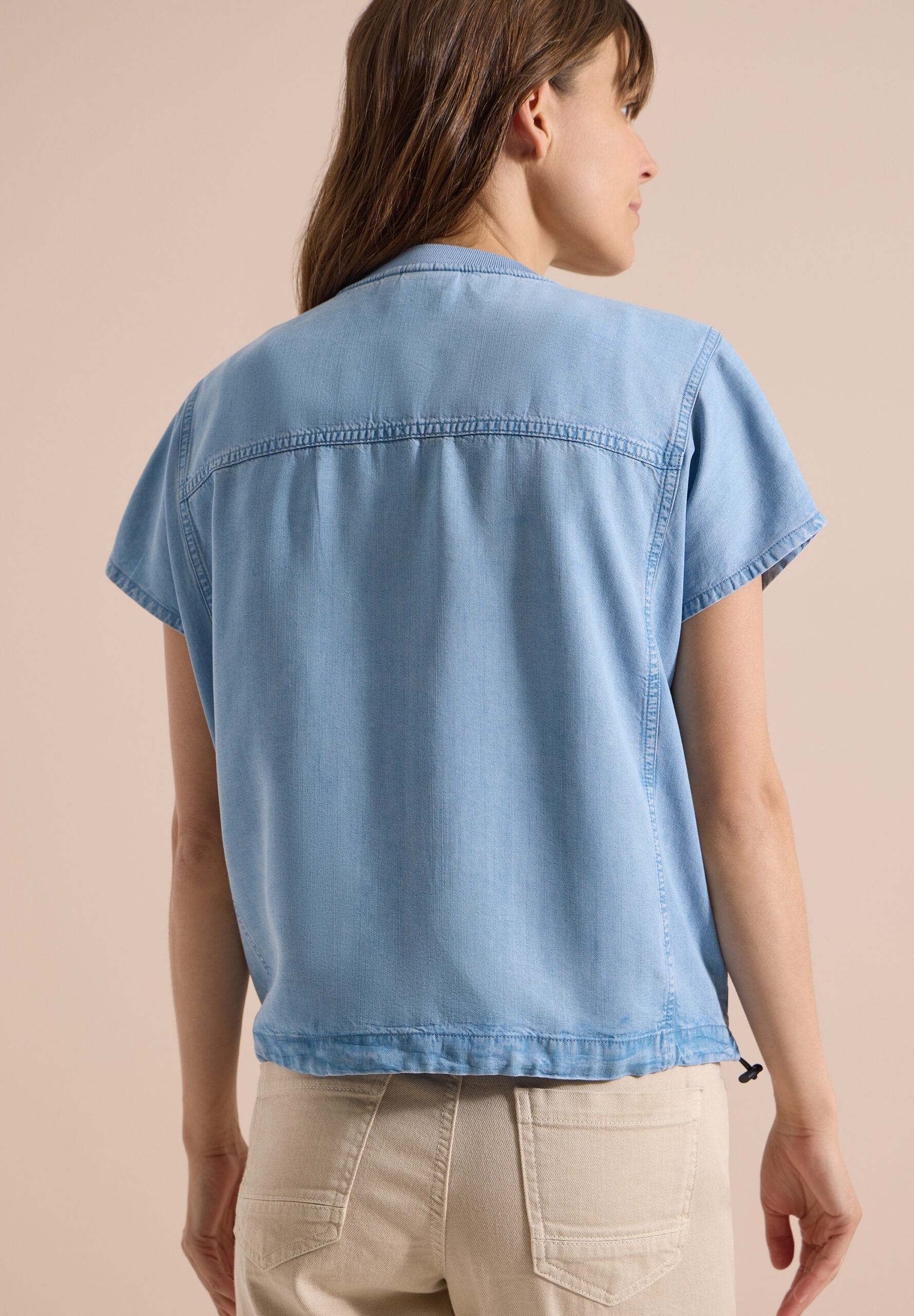 Lyocell-Bluse in Blouson-Optik – Bild 4