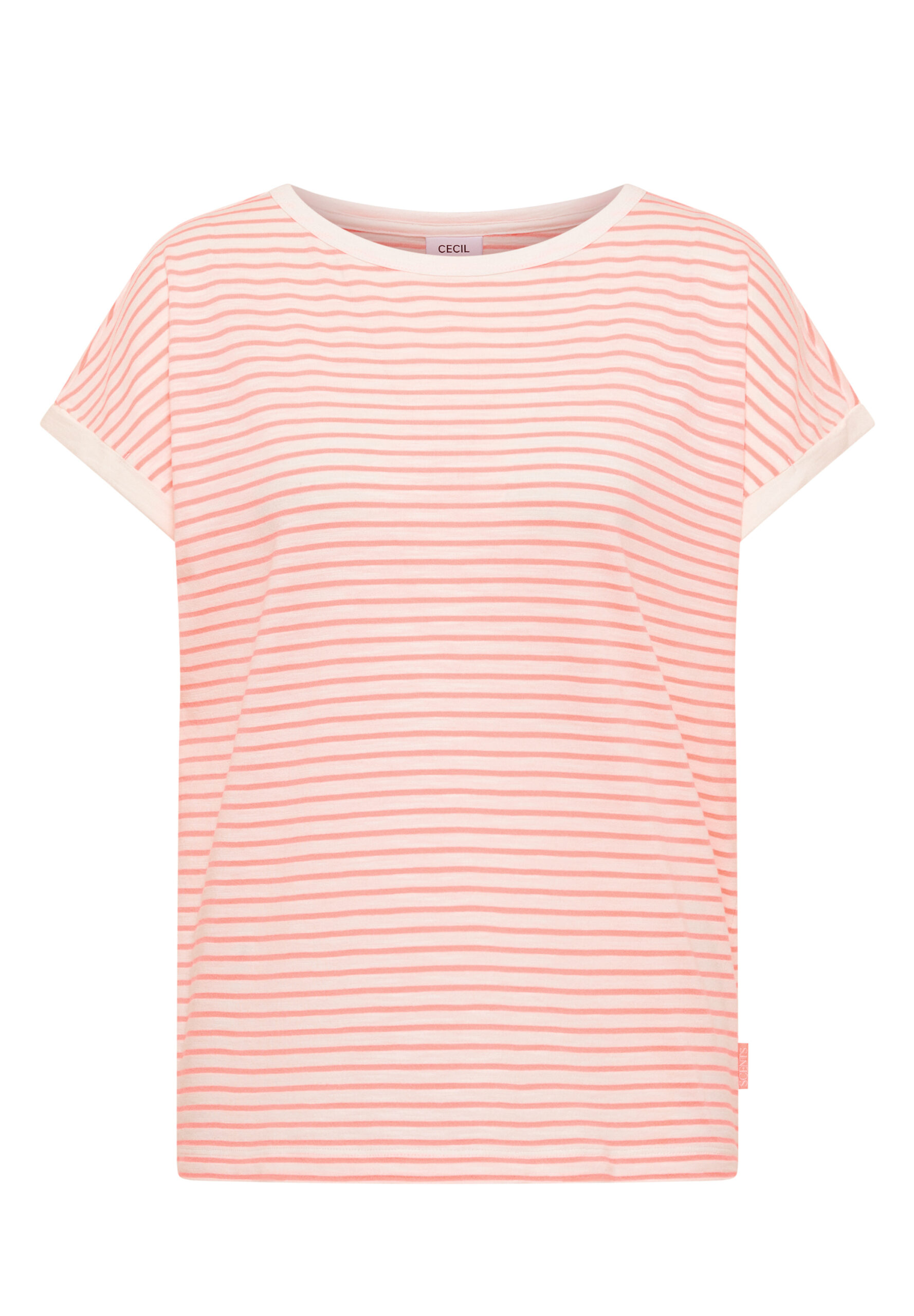 T-Shirt mit Boat Neck und Streifen