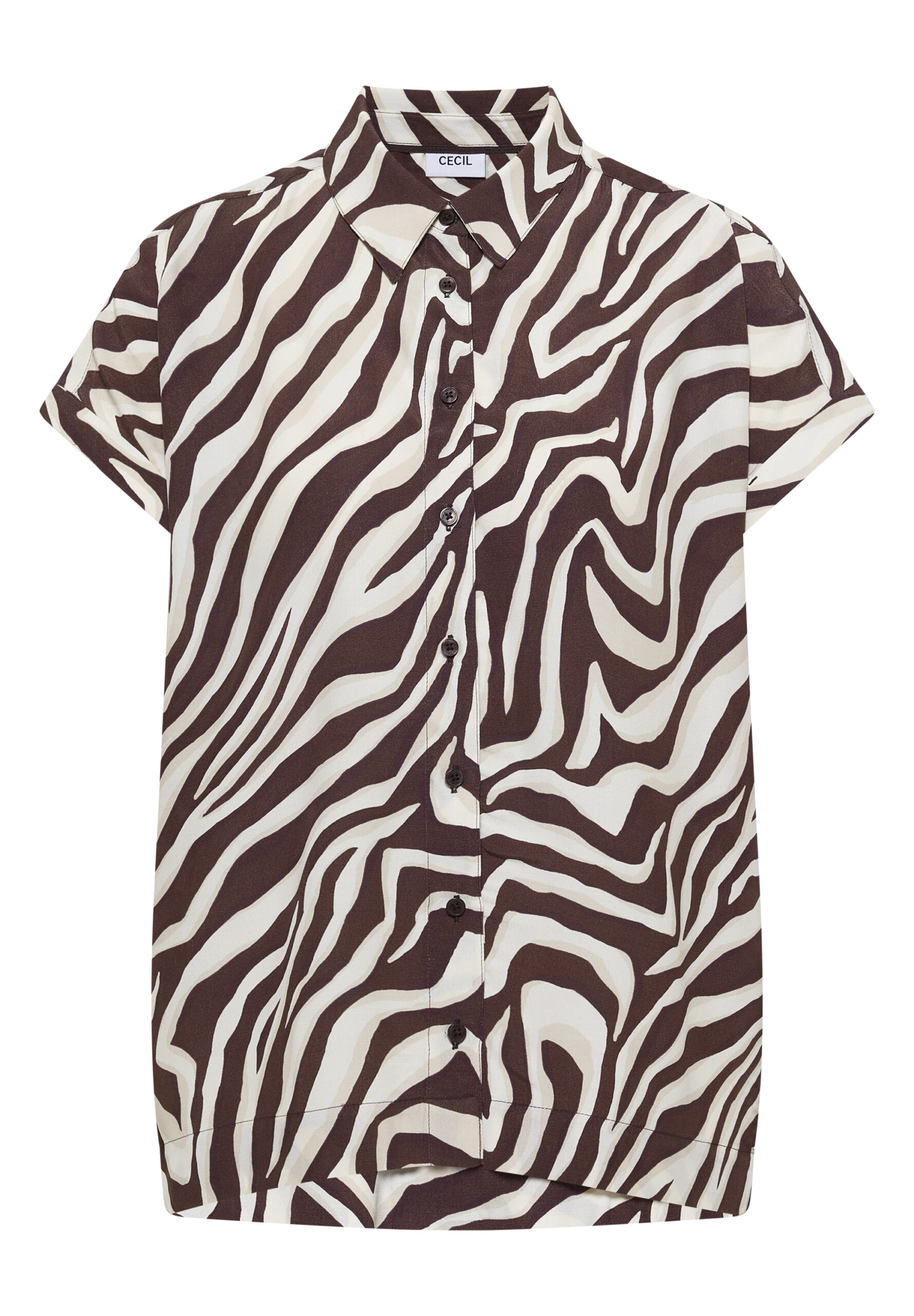 Kurzarm Hemdbluse mit Zebra-Print