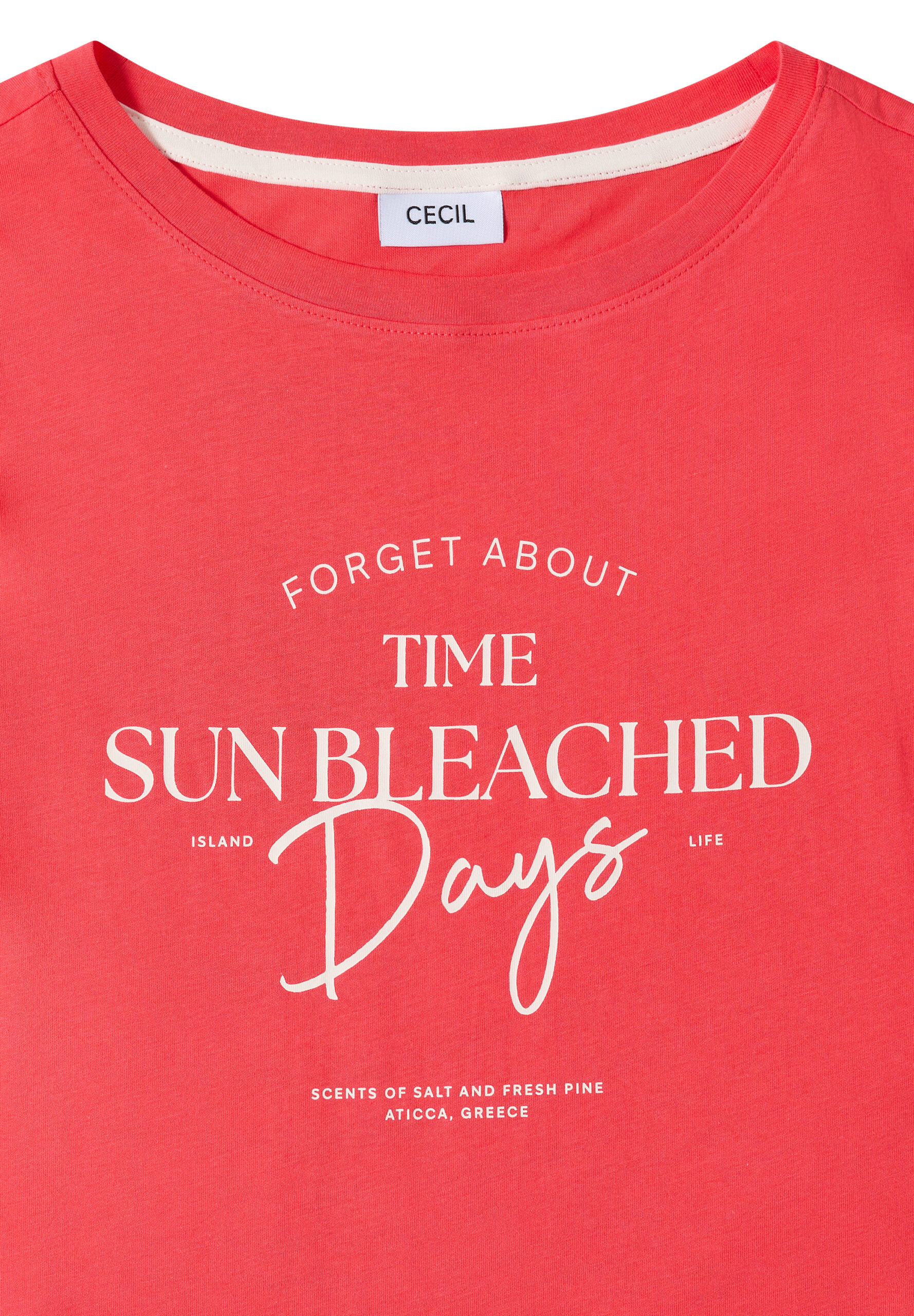 T-Shirt mit Boat Neck und Wording Artwork – Bild 2