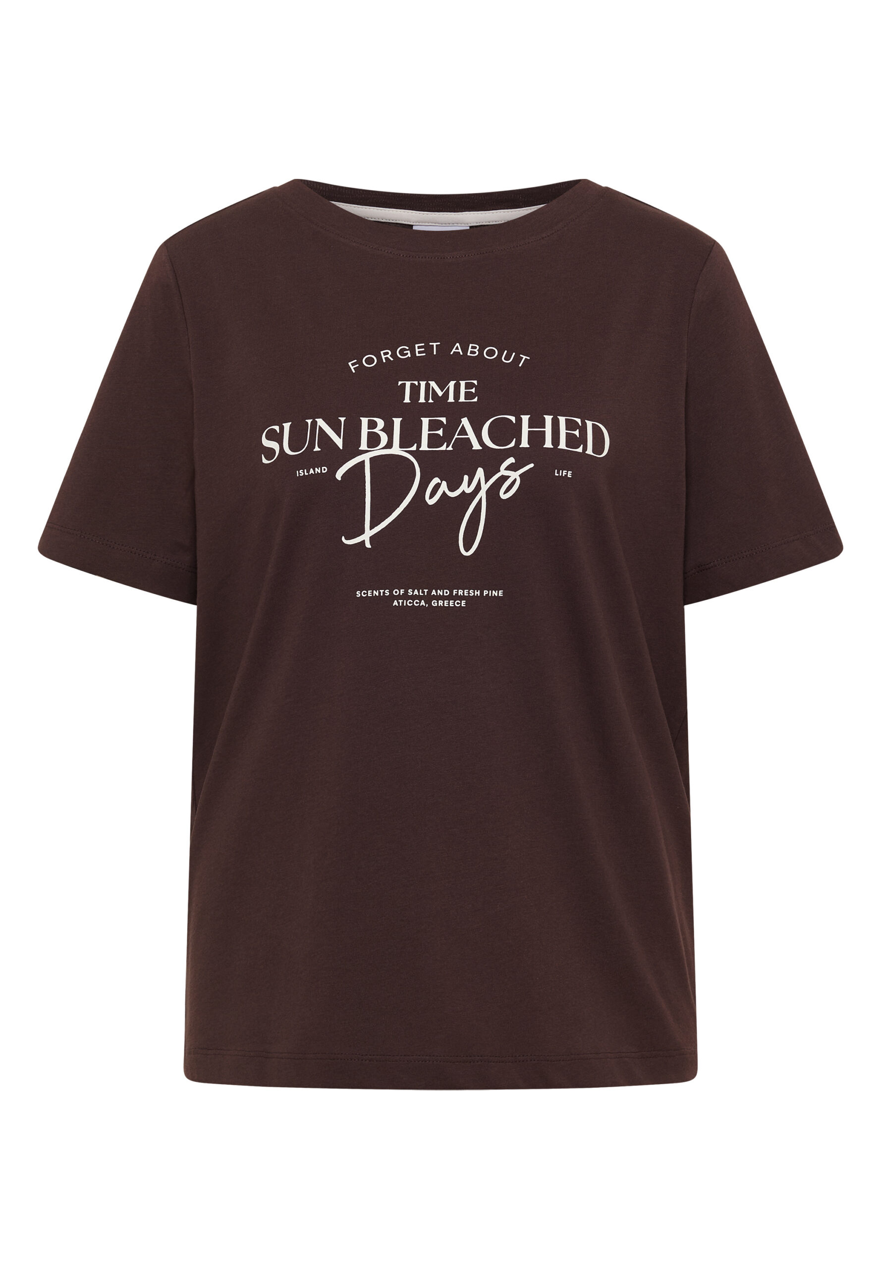 T-Shirt mit Boat Neck und Wording Artwork – Bild 5