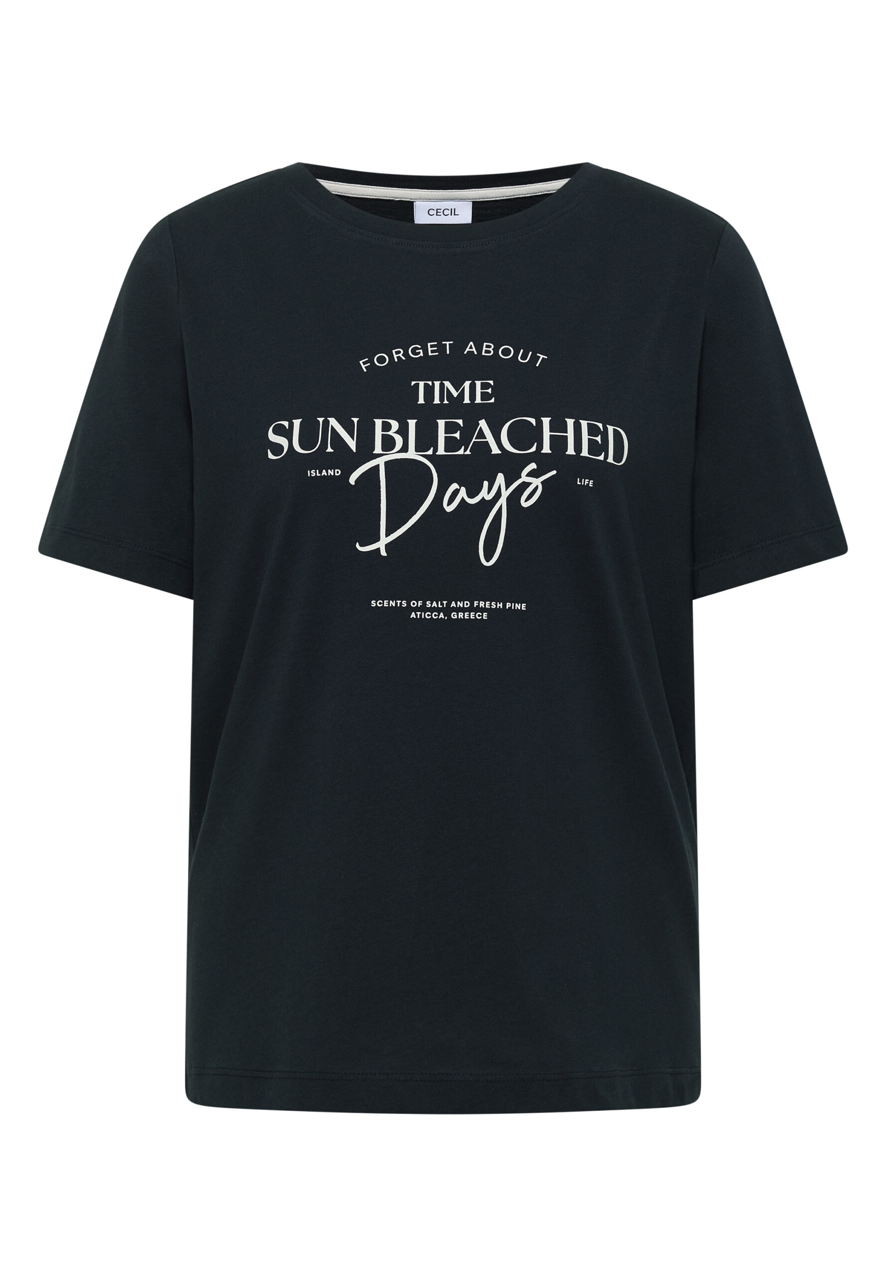 T-Shirt mit Boat Neck und Wording Artwork – Bild 6