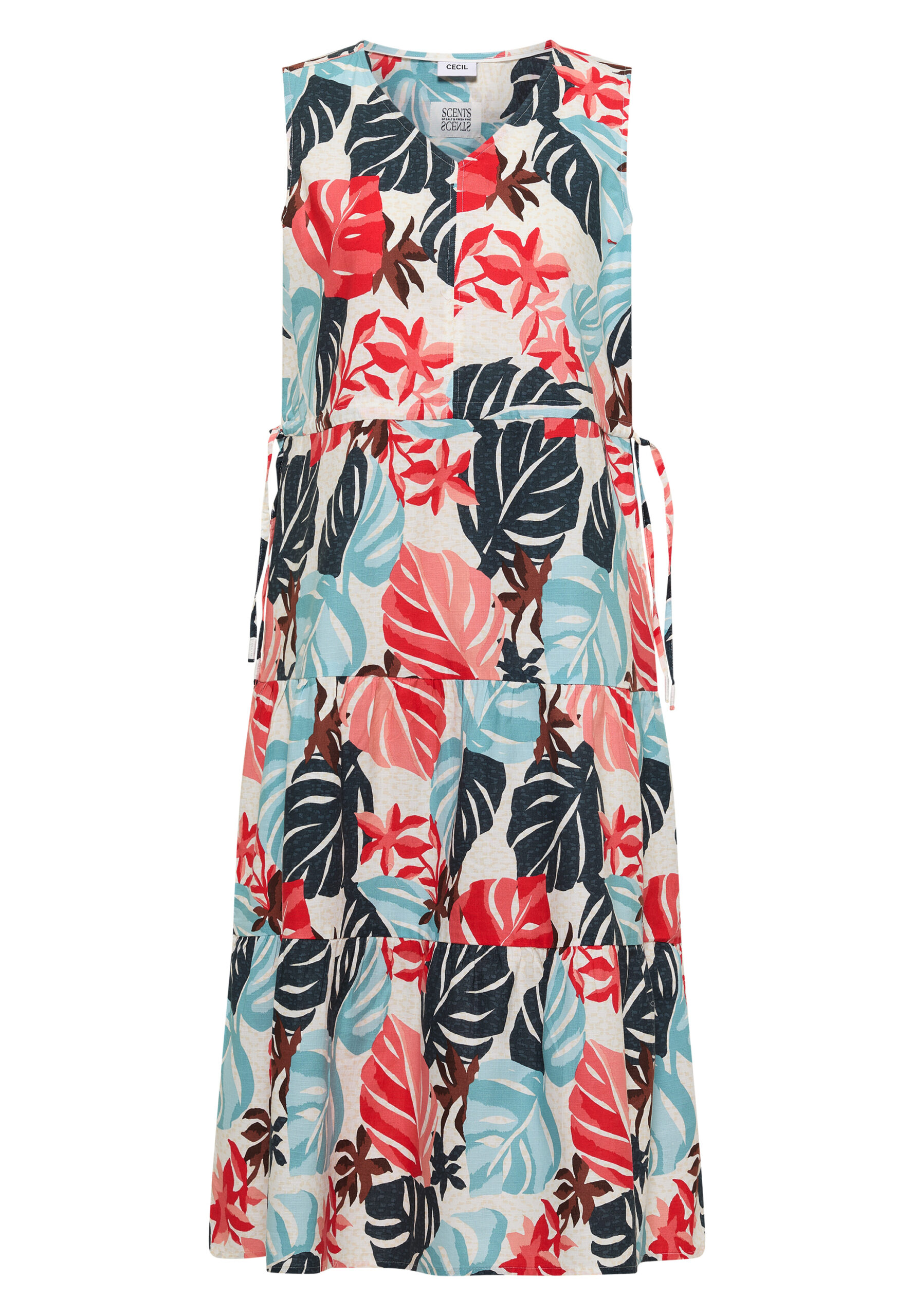 Midikleid mit V-Neck und Print