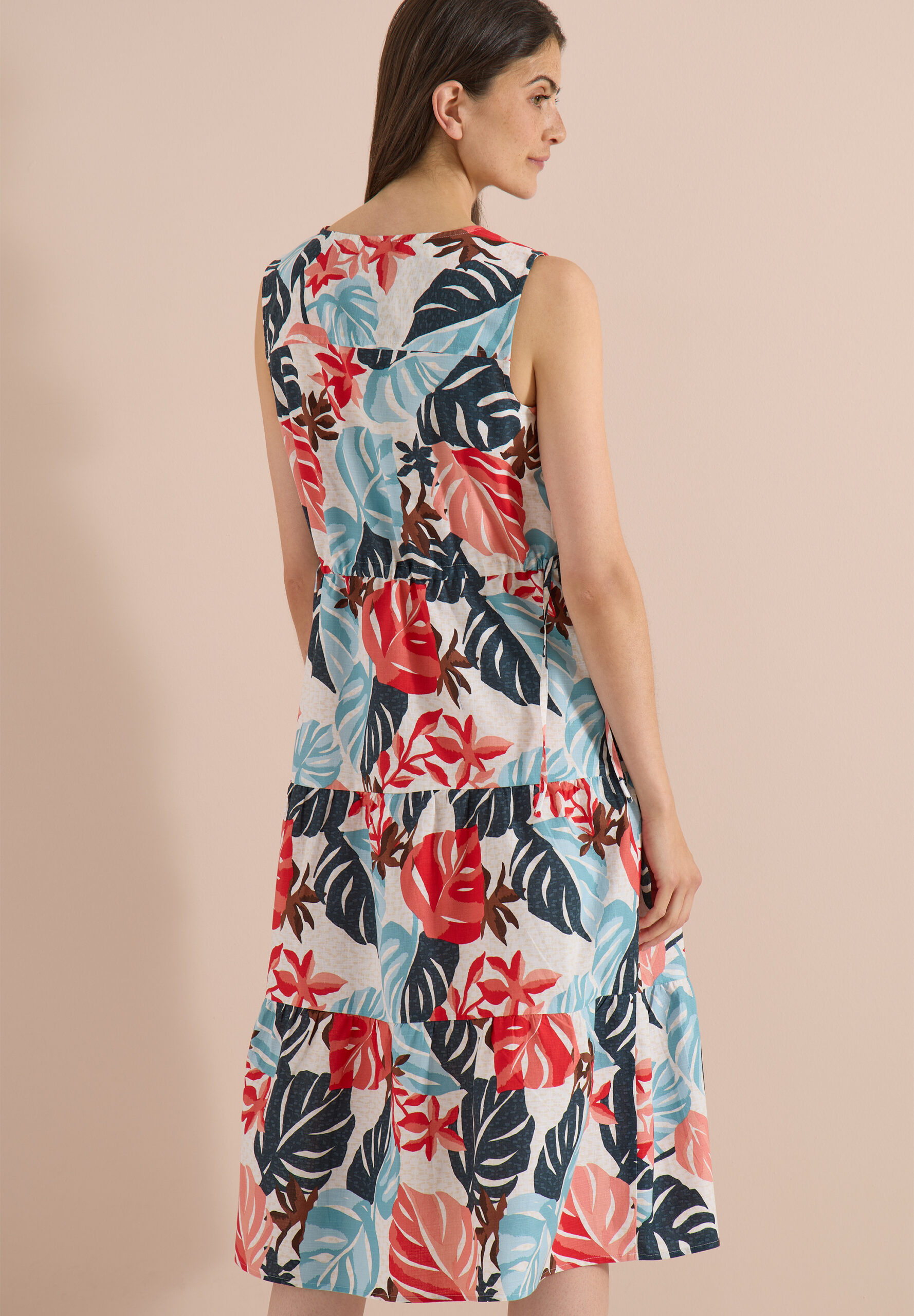 Midikleid mit V-Neck und Print – Bild 3