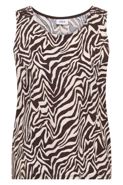 Top mit Rundhals und Smokdetail