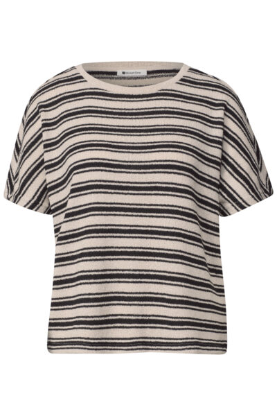 Shirt in Strick-Optik mit Rundhals