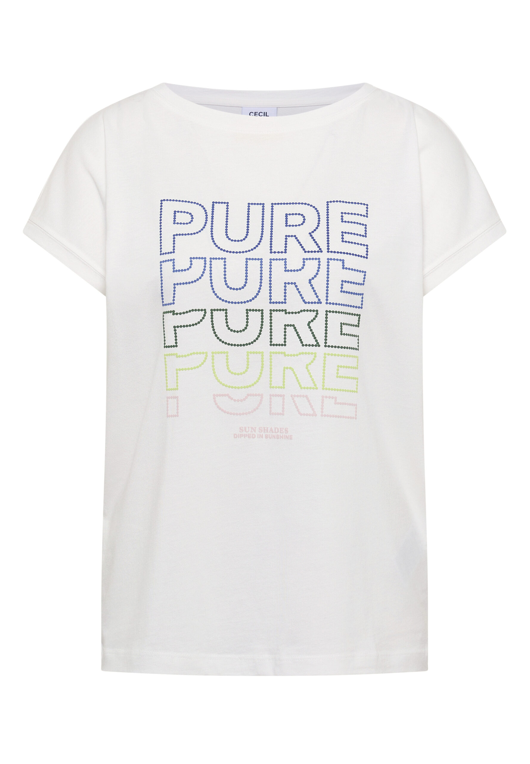T-Shirt mit Boat Neck und Frontprint