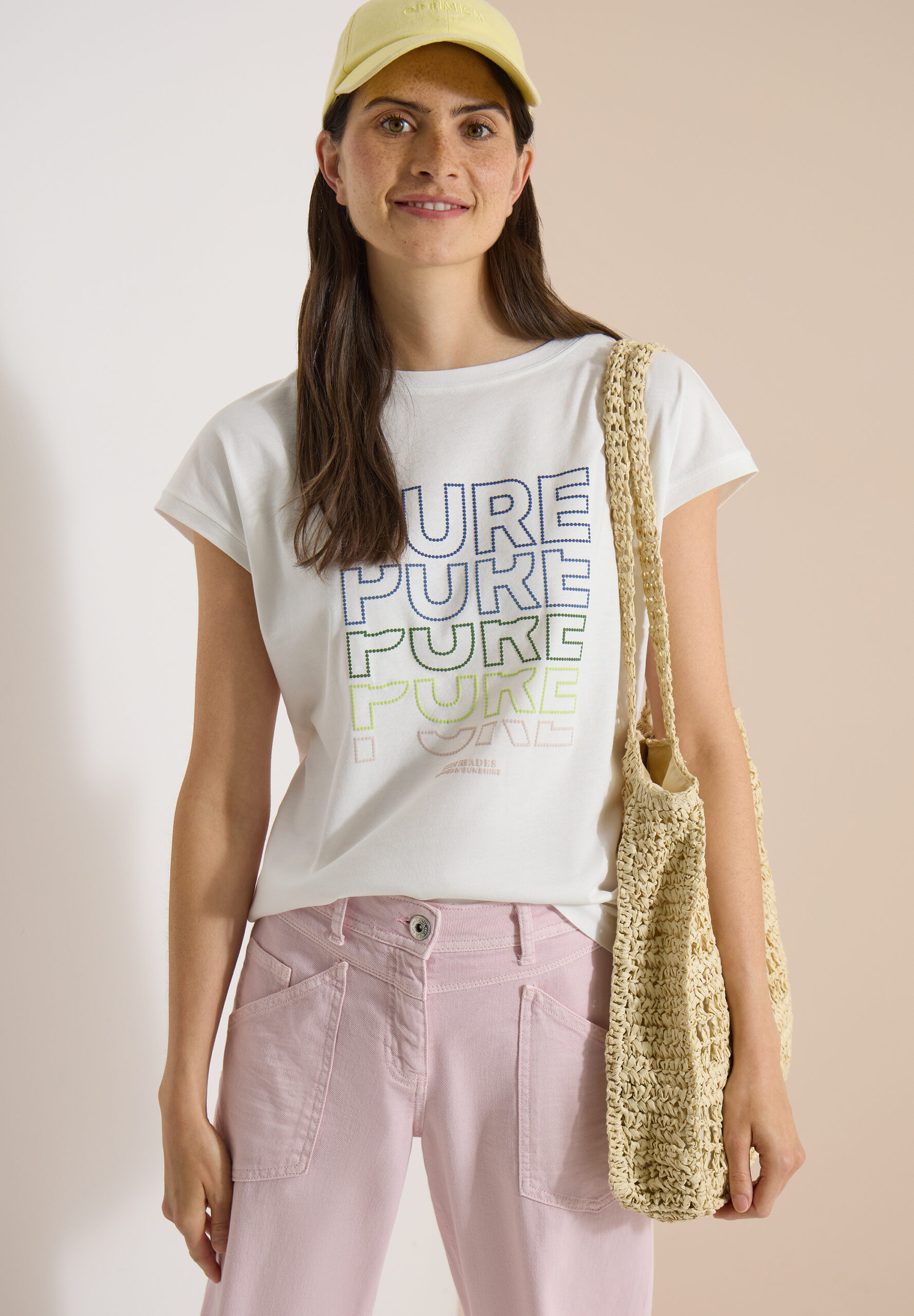 T-Shirt mit Boat Neck und Frontprint – Bild 2