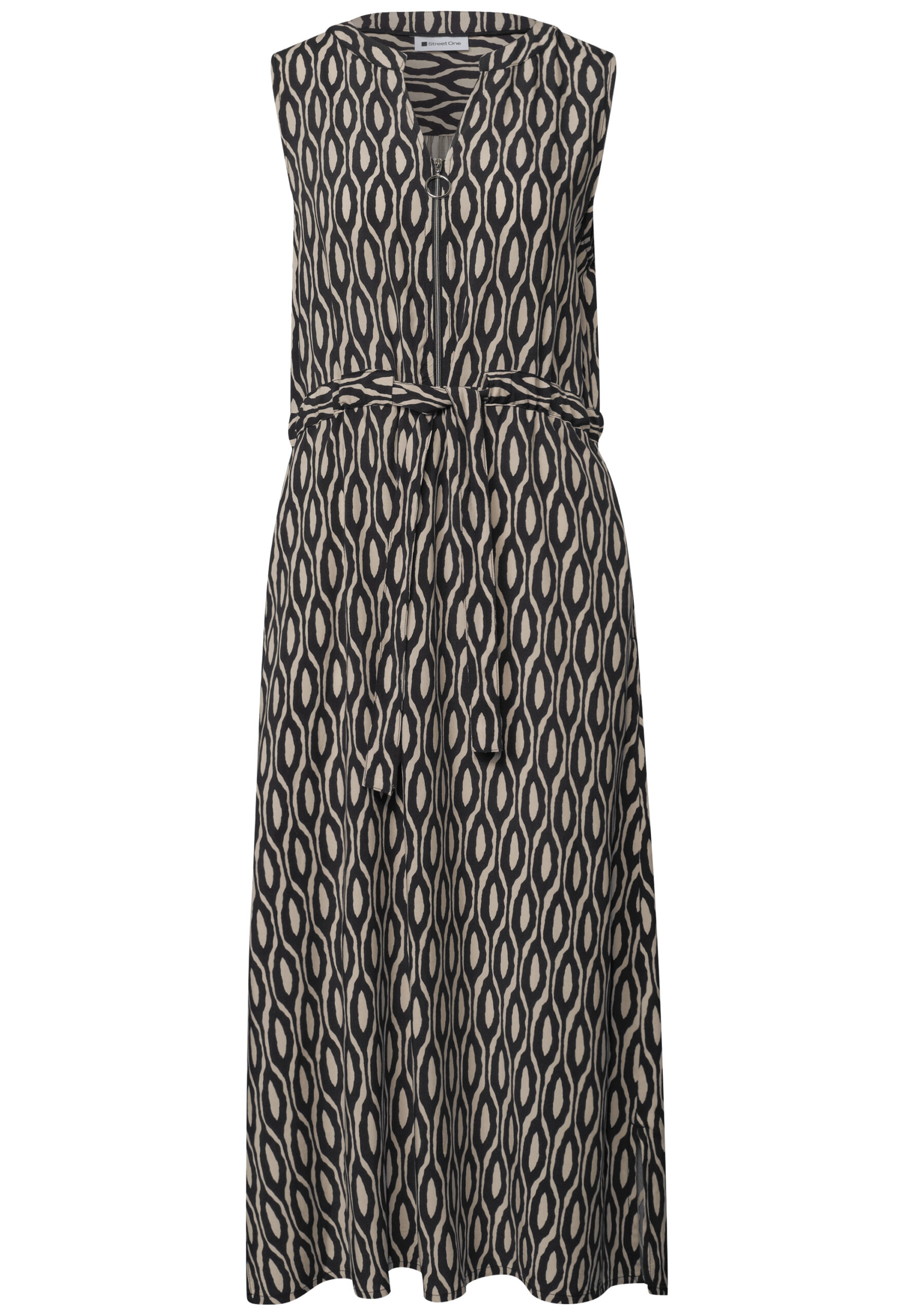 Midi-Kleid mit Split Neck und Zipper