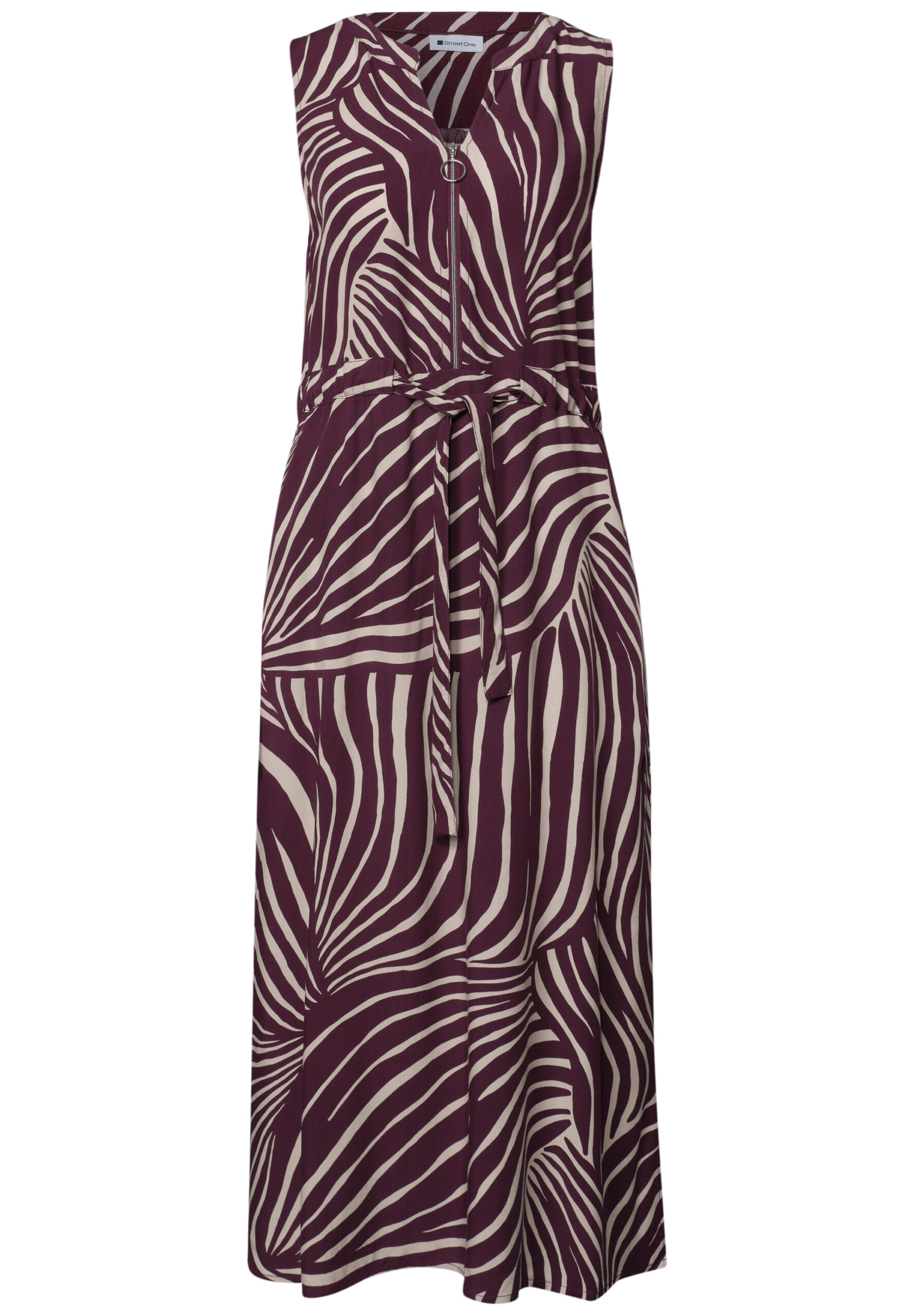 Midi-Kleid mit Split Neck und Zipper – Bild 4