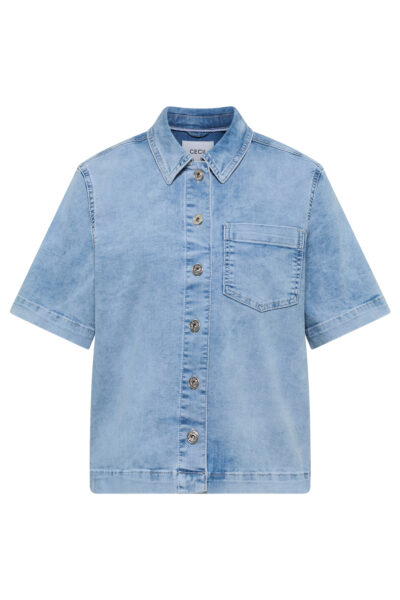 Kurzarm Overshirt mit Knopfleiste