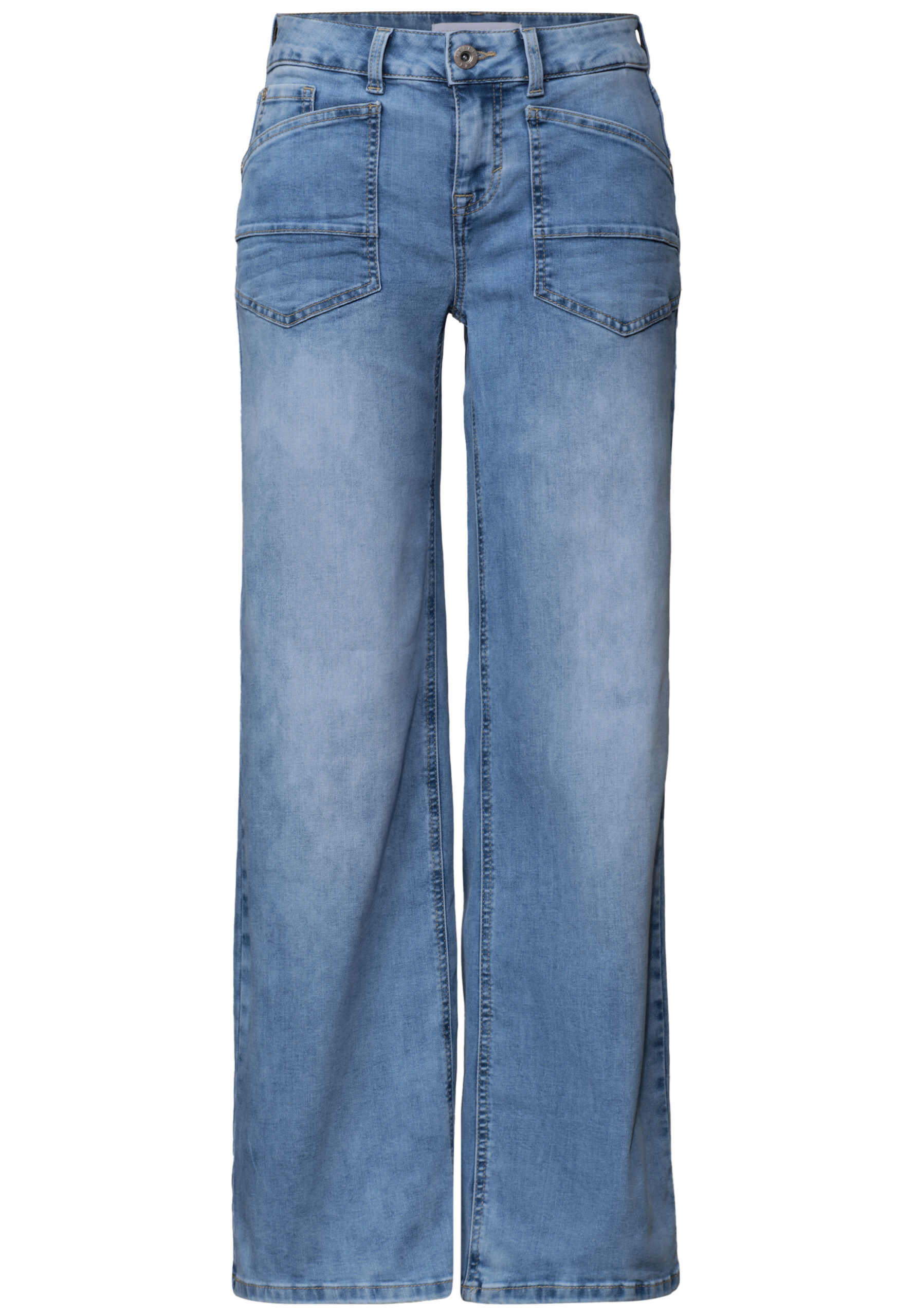 Mid Waist Wide Leg Jeans im Loose Fit