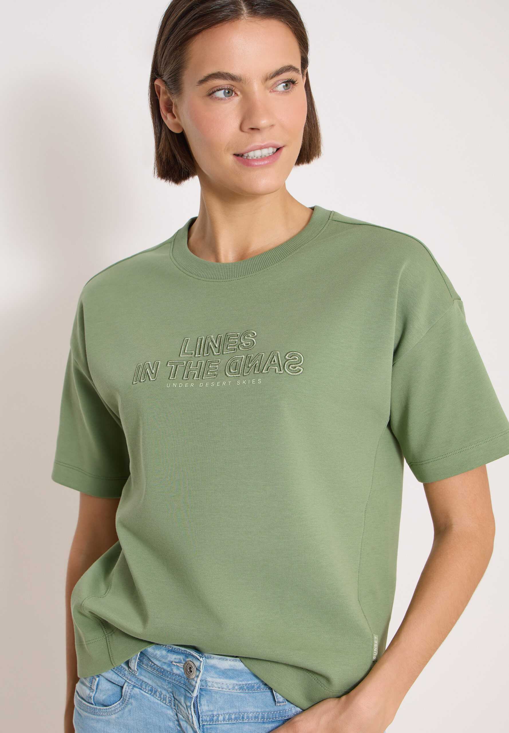 Kurzarm Sweatshirt mit Embroidery – Bild 2