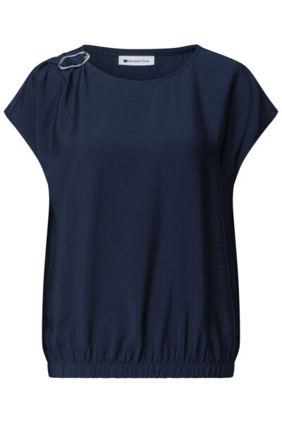 Blusenshirt mit Rundhals und Schnallendetail