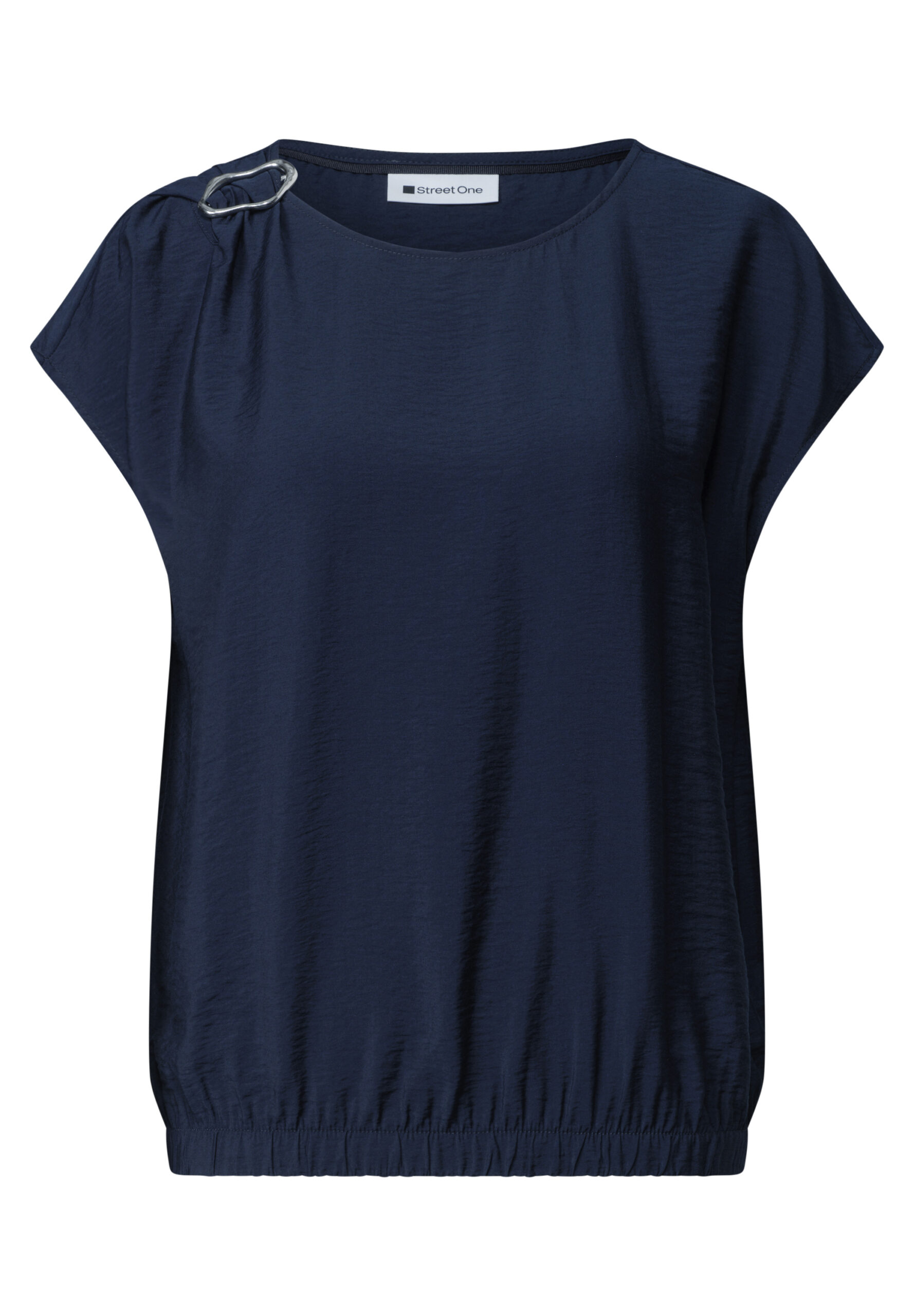 Blusenshirt mit Rundhals und Schnallendetail