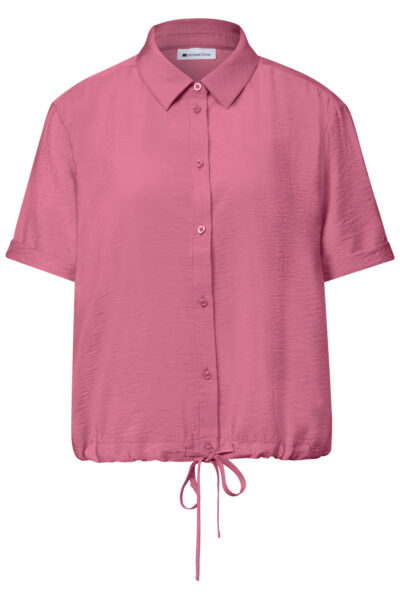 Kurzarm Hemdbluse in Unifarbe