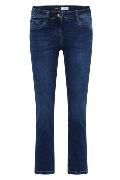 Mid Waist Straight Leg Jeans im Casual Fit